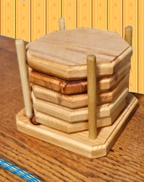 Rustic Cedar Wood Coaster Set