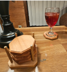 Rustic Cedar Wood Coaster Set