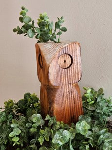Rustic Owl Candle Holder