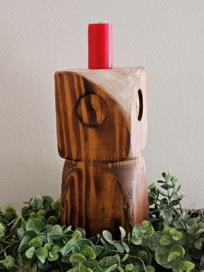 Rustic Owl Candle Holder